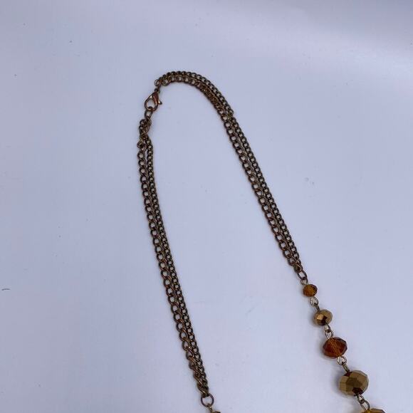 Vintage Women  31 Inch Double Strand Glass Geometric Shape Beads Chain Necklace - Picture 2 of 7